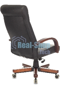 Кресло руководителя Бюрократ T-9928WALNUT/ECO черный, эко.кожа, крестовина металл/дерево