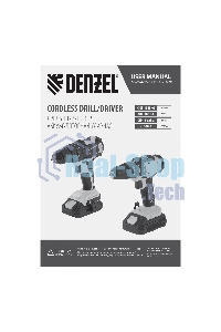Дрель-шуруповерт аккумуляторная Denzel CID-18-0, 18В, Без АКБ и ЗУ, Ударная, Кейс