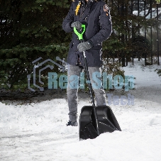 Лопата для уборки снега пластиковая PROFI, 550х415х1405 мм, алюминиевый черенок, Palisad