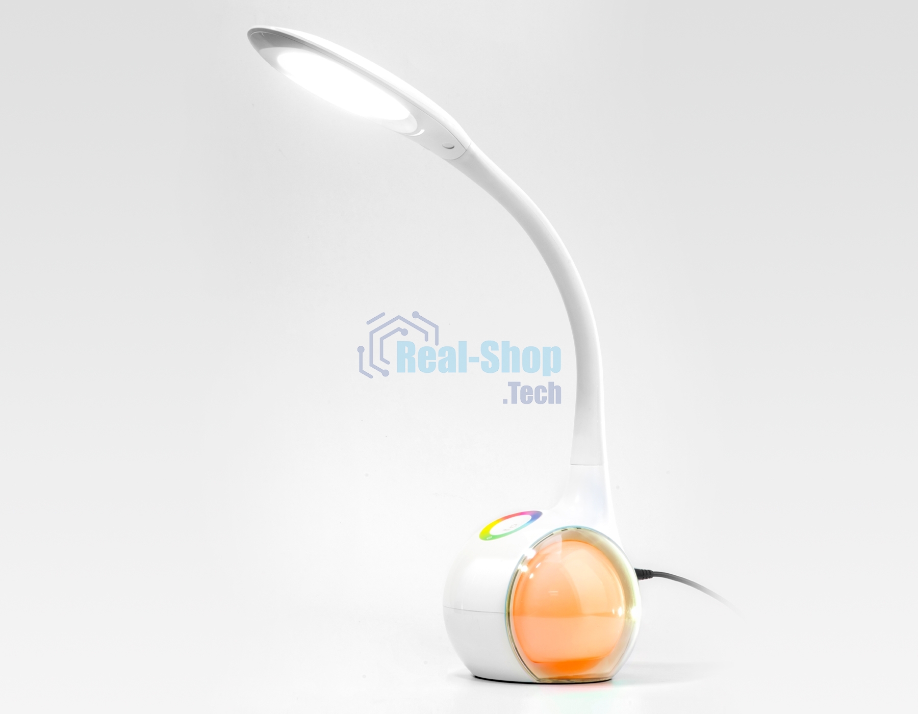 Светодиодная настольная лампа с RGB подсветкой Ambrella light DE532 WH белый LED 4200K+RGB 7.5W