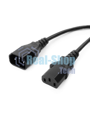 Кабель питания сист.блок-монитор Cablexpert PC-189-VDE-5M, 5м, C13-C14, VDE, 10А, Сечение провода: 0,75 мм2, черный, с заземлением