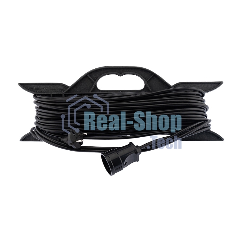 Удлинитель-шнур на рамке PROconnect ПВС 2х0.75, 30 м, б/з, 6 А, 1300 Вт, IP20, черный (Сделано в России)