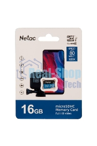 Флеш карта microSDHC 16Gb Netac P500 NT02P500STN-016G-S (без SD адаптера) 80Mb/s
