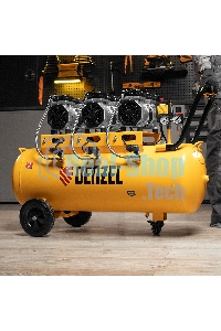 Компрессор безмаслянный малошумный Denzel DLS 1800/100,1800 Вт, 3х600, 100 л, 345 л/мин