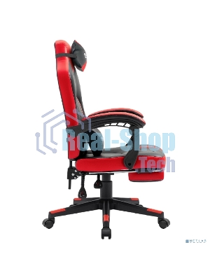 Кресло Defender DIABLO BLACK/RED черный/красный, экокожа, подставка для ног