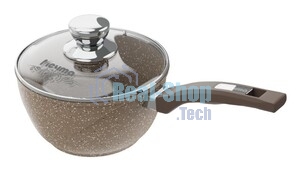Ковш Мечта Гранит brown 1,7 л, 82806, несъемная ручка, стеклянная крышка