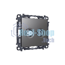 Комплект механизма розетки TV оконечной + SAT 5-862MHz 3.5dB/950-2150MHz 3.5dB ALFA Антрацит серый QUANT (AP6633, VM217) MA663310
