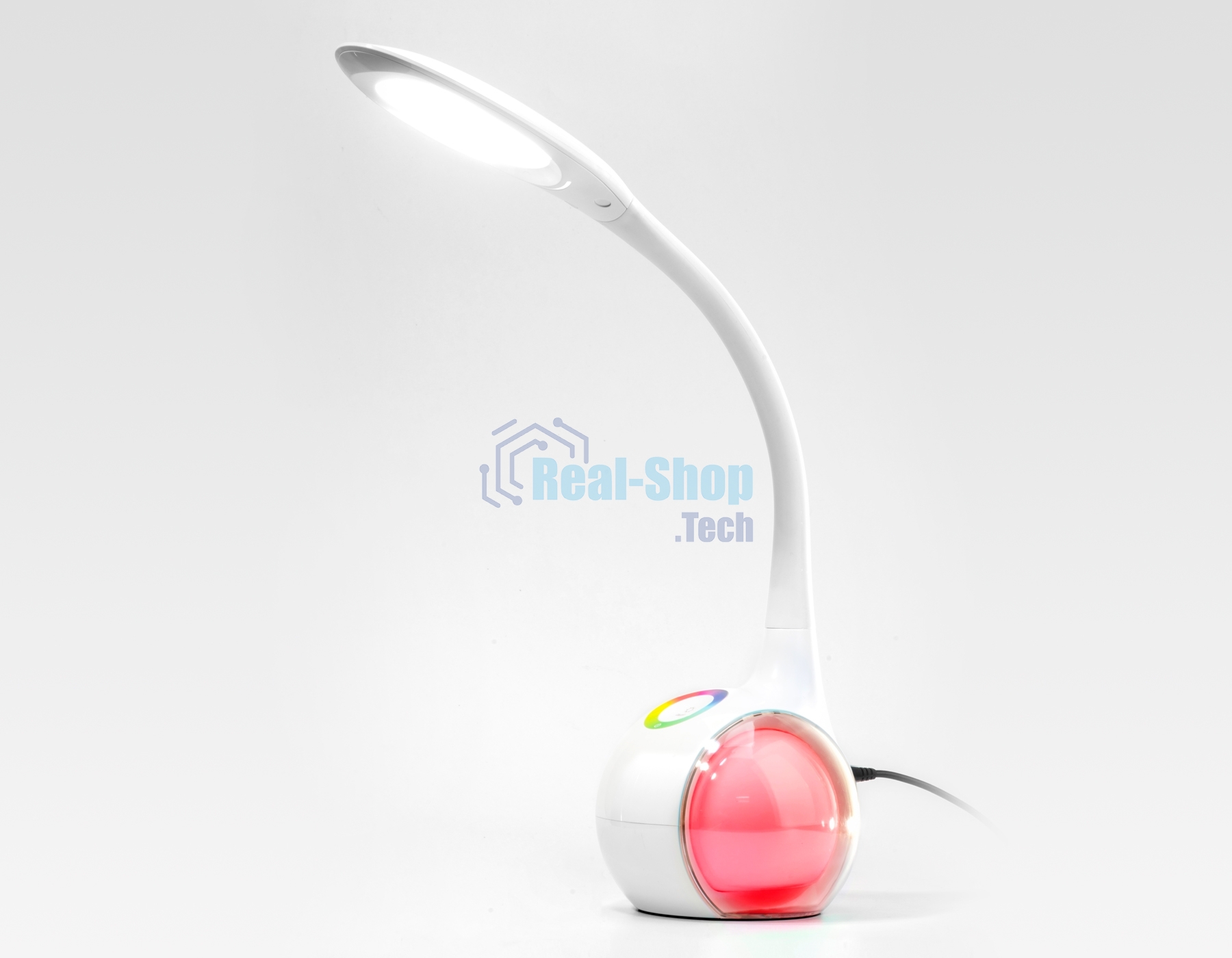 Светодиодная настольная лампа с RGB подсветкой Ambrella light DE532 WH белый LED 4200K+RGB 7.5W