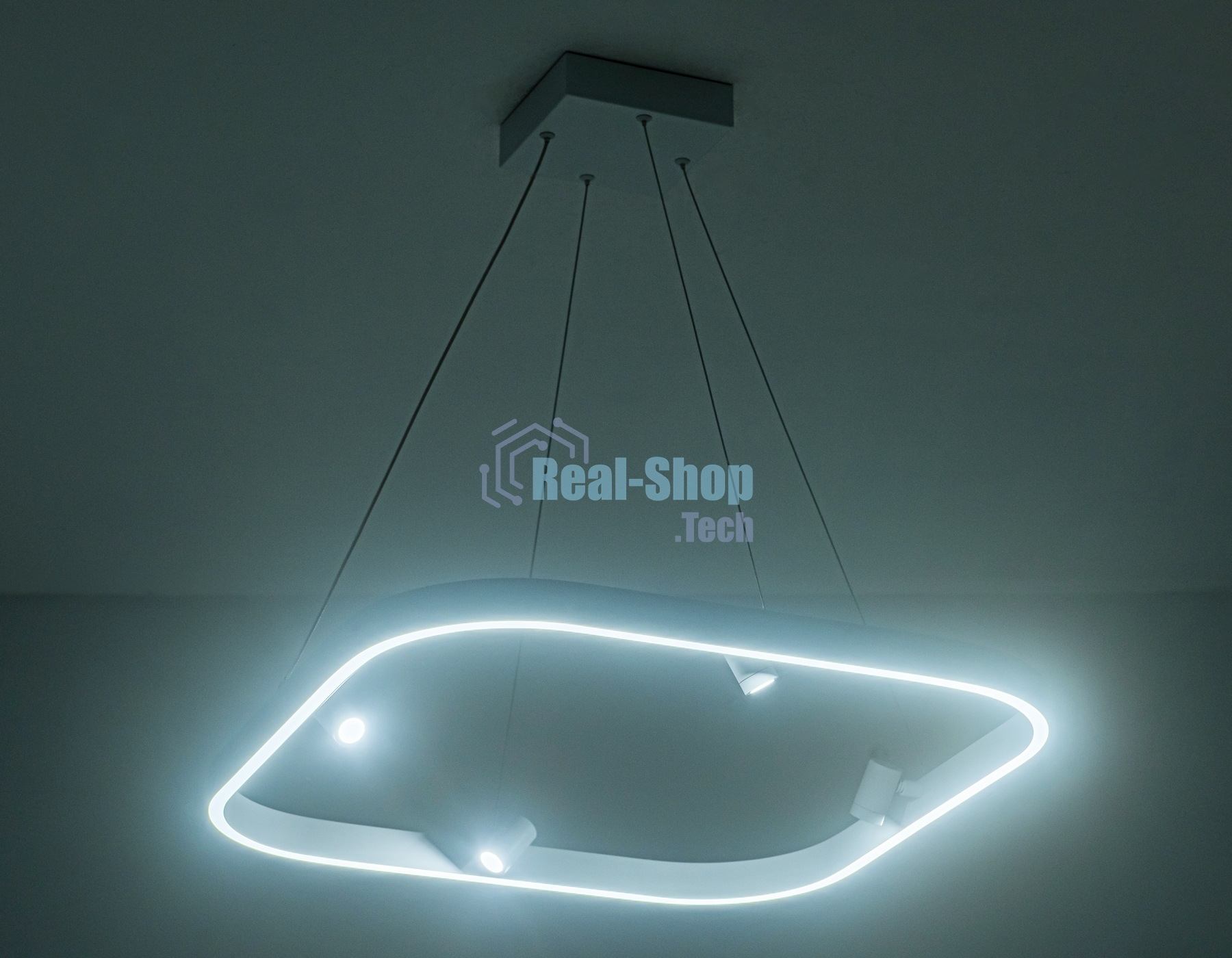 Подвесной светодиодный светильник Ambrella light FL5802/1+4 WH белый 50W 3000K/4200K/6400K 600*600*1200 (без ПДУ)