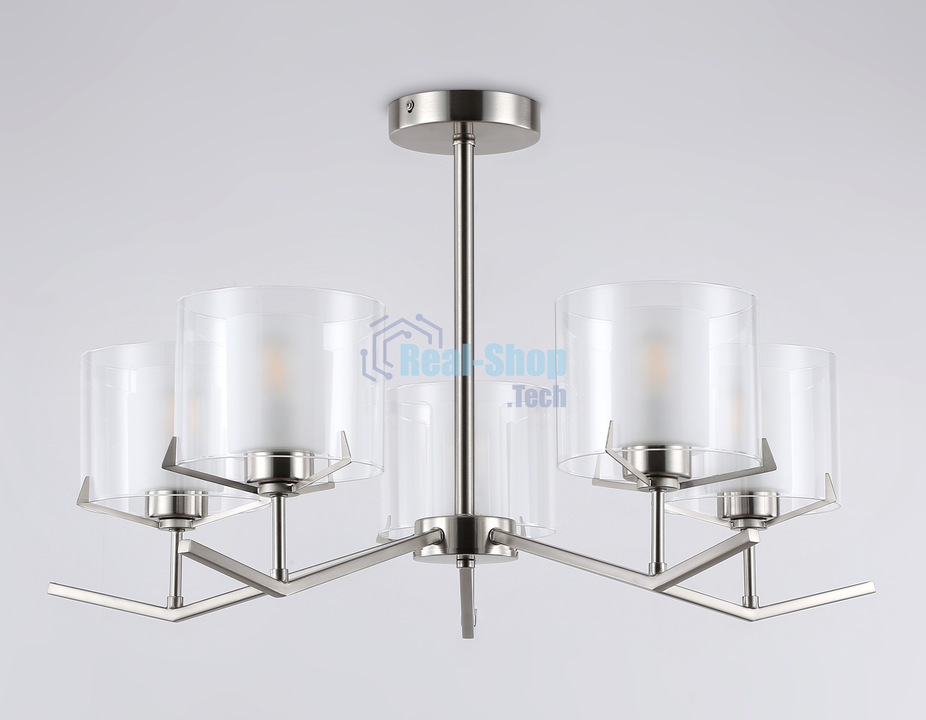 Люстра Ambrella light LH57001/5 SN/FR никель/белый матовый E14/5 max 40W D690*390