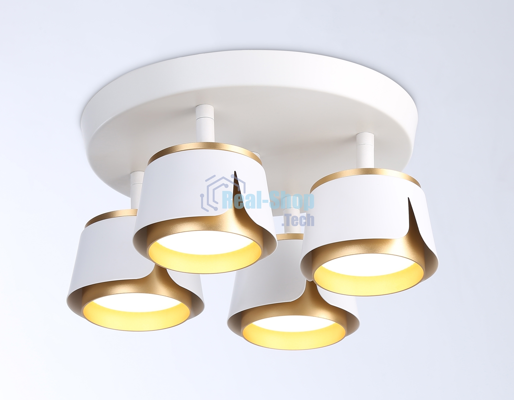 Светильник Ambrella light TN71241/4 WH/GD белый/золото GX53/4 D250*147
