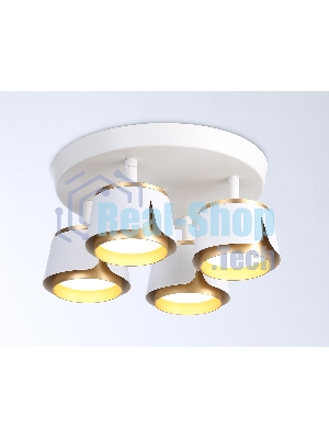 Светильник Ambrella light TN71241/4 WH/GD белый/золото GX53/4 D250*147