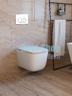 Инсталляция с унитазом комплект BAU IDEAL 6 в 1: унитаз подвесной безободковый торнадо Bau Dream 51х35, быстросъемное сиденье микролифт, кнопка смыва BAU Strike, белая/хром