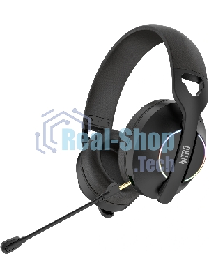 Гарнитура Acer OHR400 чёрный, беспроводная + проводная, USB/mini jack 3.5 мм, до 45 ч, подсветка