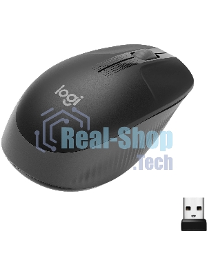 Мышь беспроводная Logitech M190 черный, 1000 dpi, радиоканал, USB, кнопки - 3