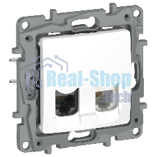 Etika Белый Розетка двойная RJ11+RJ45 кат.5E UTP  | 6722521 | IEK