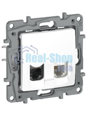 Etika Белый Розетка двойная RJ11+RJ45 кат.5E UTP  | 6722521 | IEK