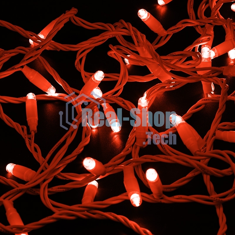 Гирлянда Neon-night Нить 10м, постоянное свечение, белый ПВХ, 230В, красный
