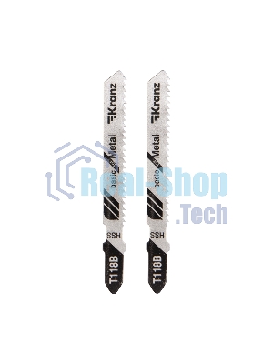 Пилка для электролобзика по металлу Kranz T118B 76 мм 12 зубьев на дюйм 3-6 мм (2 шт./уп.)