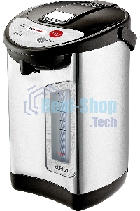 Термопот Willmark WAP-403IS (3.8л, 2 сп. нал.воды,повт.кипяч.,металлик,чер. пластик, 900W, 2 г. гар.