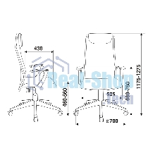 Кресло руководителя Бюрократ KB-8N/DG/TW-12 серый TW-04 TW-12 сетка