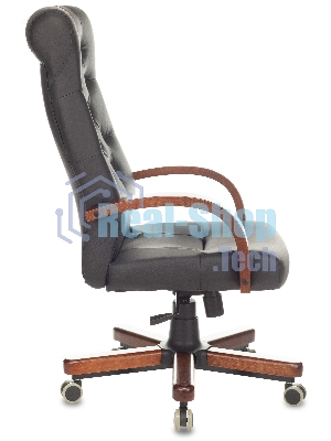 Кресло Бюрократ T-9928WALNUT/ECO черный, экокожа