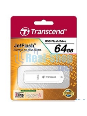 Флешка USB Transcend JetFlash 370 (TS64GJF370), 64Gb, USB 2.0, R/W 25/10, белый