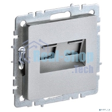 Розетка компьютерная двойная СП RJ45 кат.5E BRITE РК10-2-БрА алюм. IEK BR-K20-1-K47