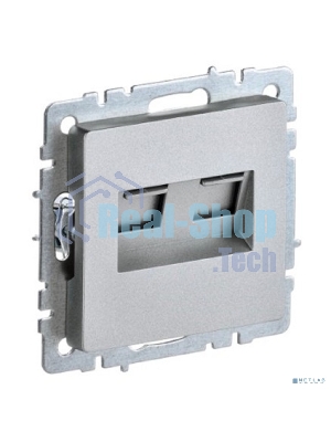 Розетка компьютерная двойная СП RJ45 кат.5E BRITE РК10-2-БрА алюм. IEK BR-K20-1-K47