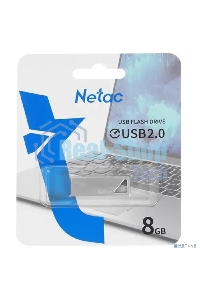 Флешка USB Netac U326 NT03U326N-008G-20PN 8Gb, USB 2.0, металлическая плоская