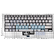 Клавиатура для ноутбука Asus ZenBook UX433FA серебристая с подсветкой
