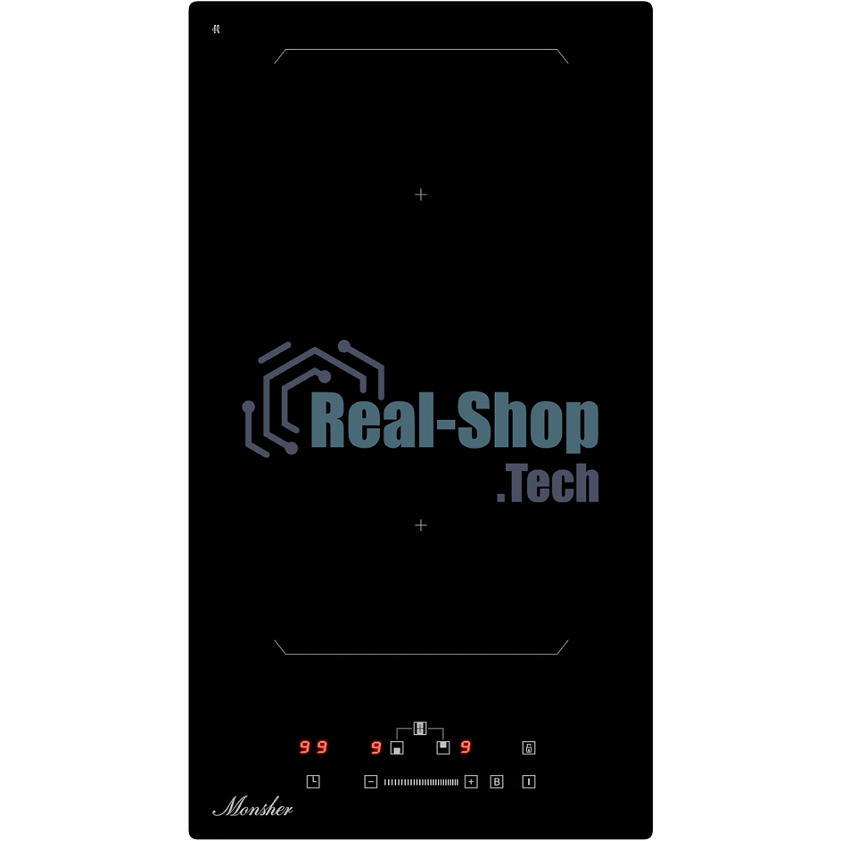 Индукционная варочная панель Monsher MHI 3011, индукция, инвертер, 30 см, 9 уровней мощности, бустер, Stop and Go, автоматическое отключение, таймер, индикатор остаточного тепла, сенсорное/слайдерное управление, черный