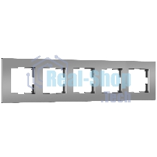 Рамка на 5 постов Slab (серебро софт) W0052965