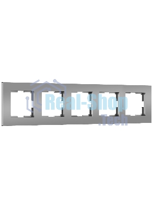Рамка на 5 постов Slab (серебро софт) W0052965