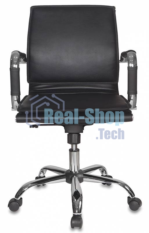 Кресло руководителя Бюрократ CH-993-Low/Black черный, низкая спинка, искусственная кожа, крестовина хром