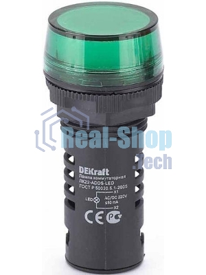 Лампа коммутационный ADDS 22 мм LED зел. 220В AC/DC ЛK-22 DEKraft Лампа комм. ADDS 22 мм LED зел. 220В AC/DC ЛK-22 DEKraft