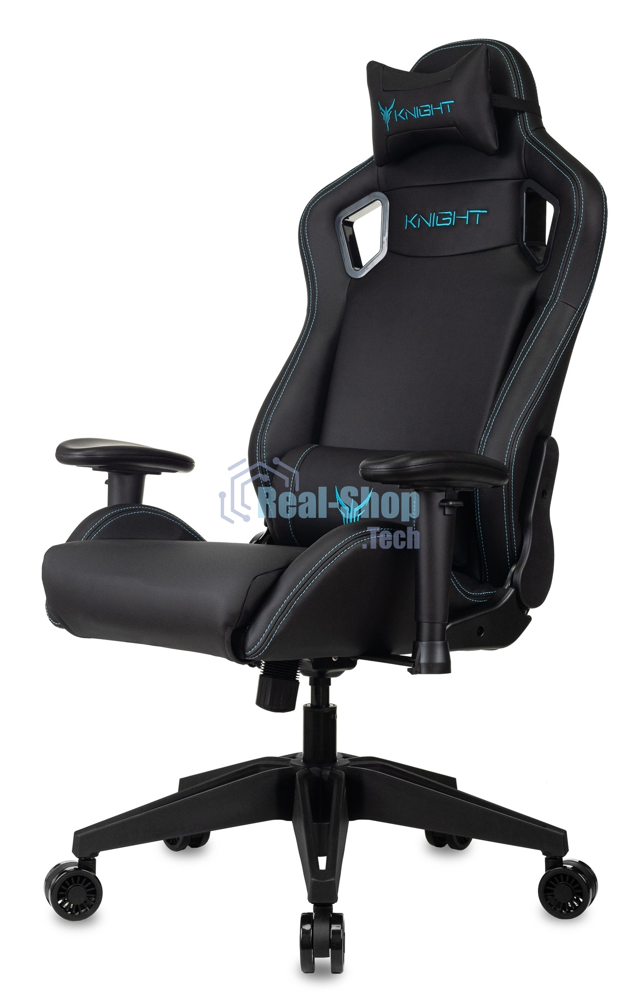 Кресло игровое Knight Outrid Smile черный эко.кожа крестов. пластик