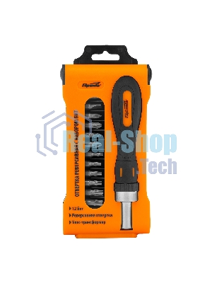 Отвертка реверсивная с набором бит, CrV, 12 шт. Sparta