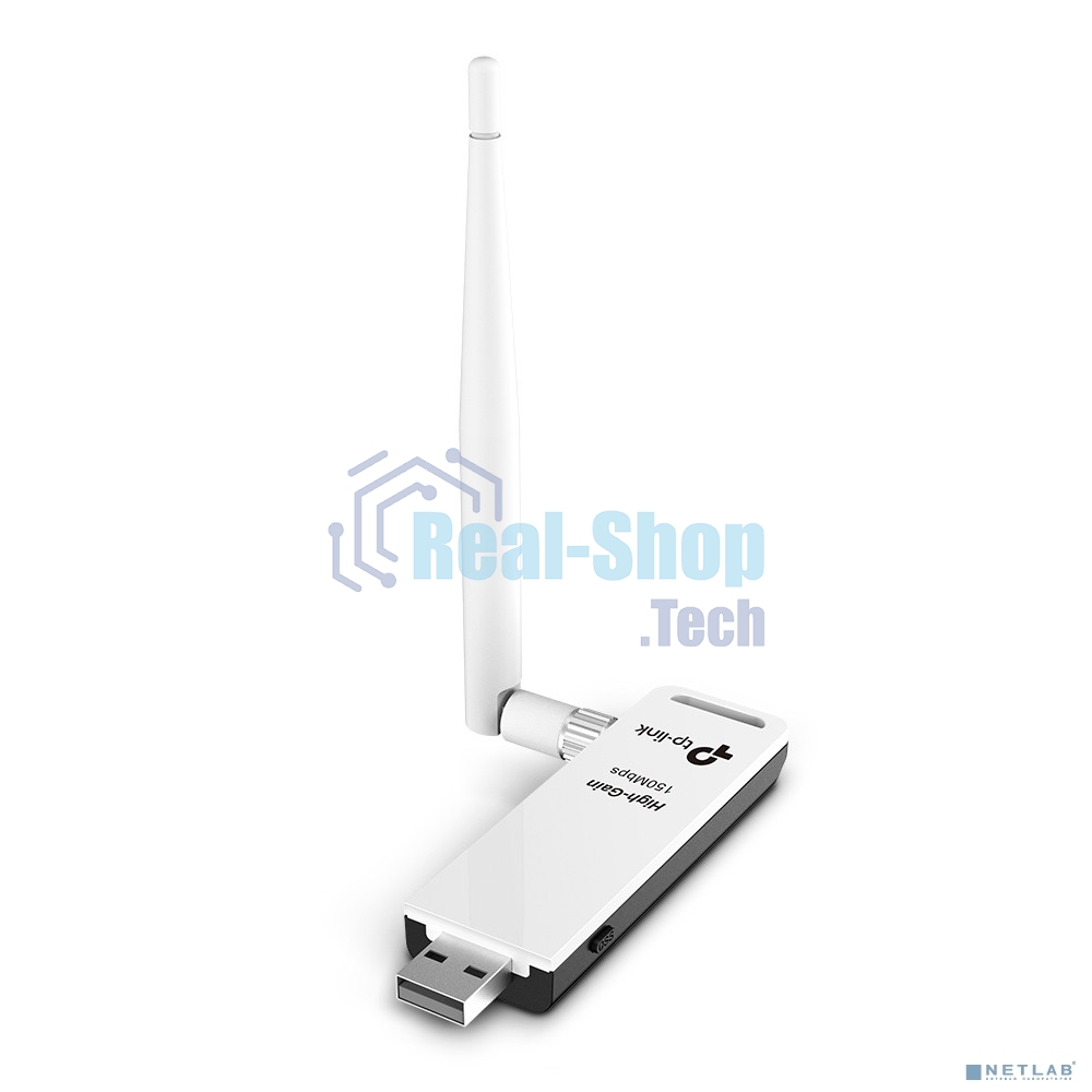 Адаптер TP-Link SOHO TL-WN722N 150Mbps High Gain Wireless N USB Adapter with Cradle, 1T1R, 2.4GHz, 802.11n/g/b, 1 detachable antenna