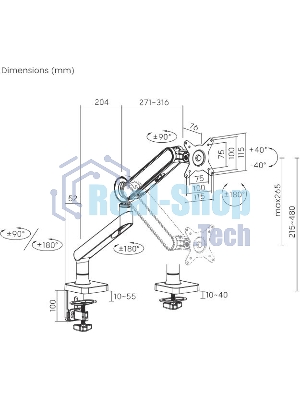 Кронштейн для мониторов Ultramounts UM719W белый 17
