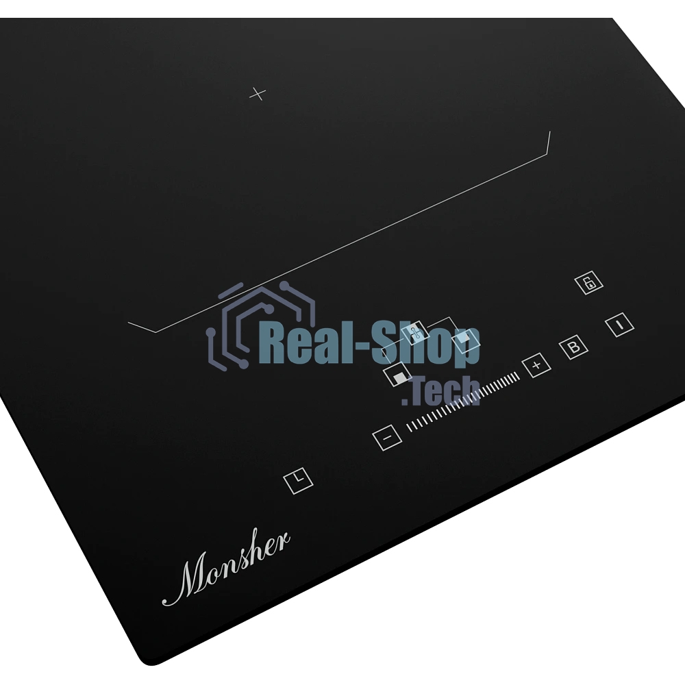 Индукционная варочная панель Monsher MHI 3011, индукция, инвертер, 30 см, 9 уровней мощности, бустер, Stop and Go, автоматическое отключение, таймер, индикатор остаточного тепла, сенсорное/слайдерное управление, черный