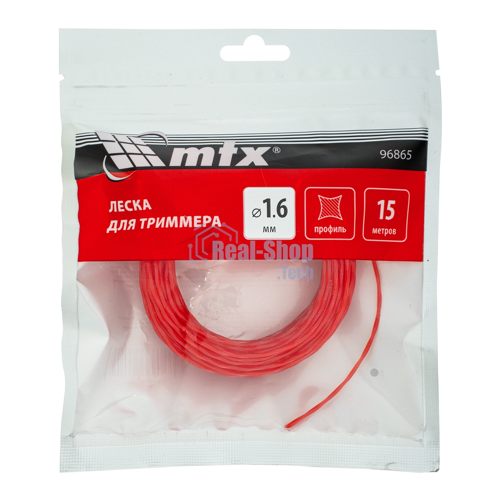 Леска для триммера MTX витой квадрат 1,6 мм х 15 м