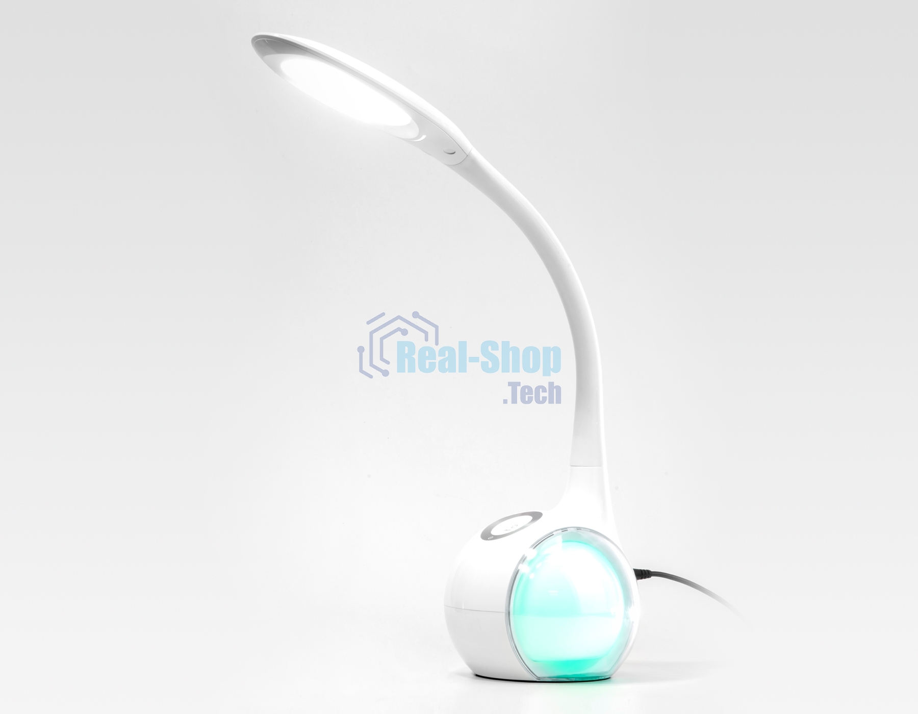 Светодиодная настольная лампа с RGB подсветкой Ambrella light DE532 WH белый LED 4200K+RGB 7.5W