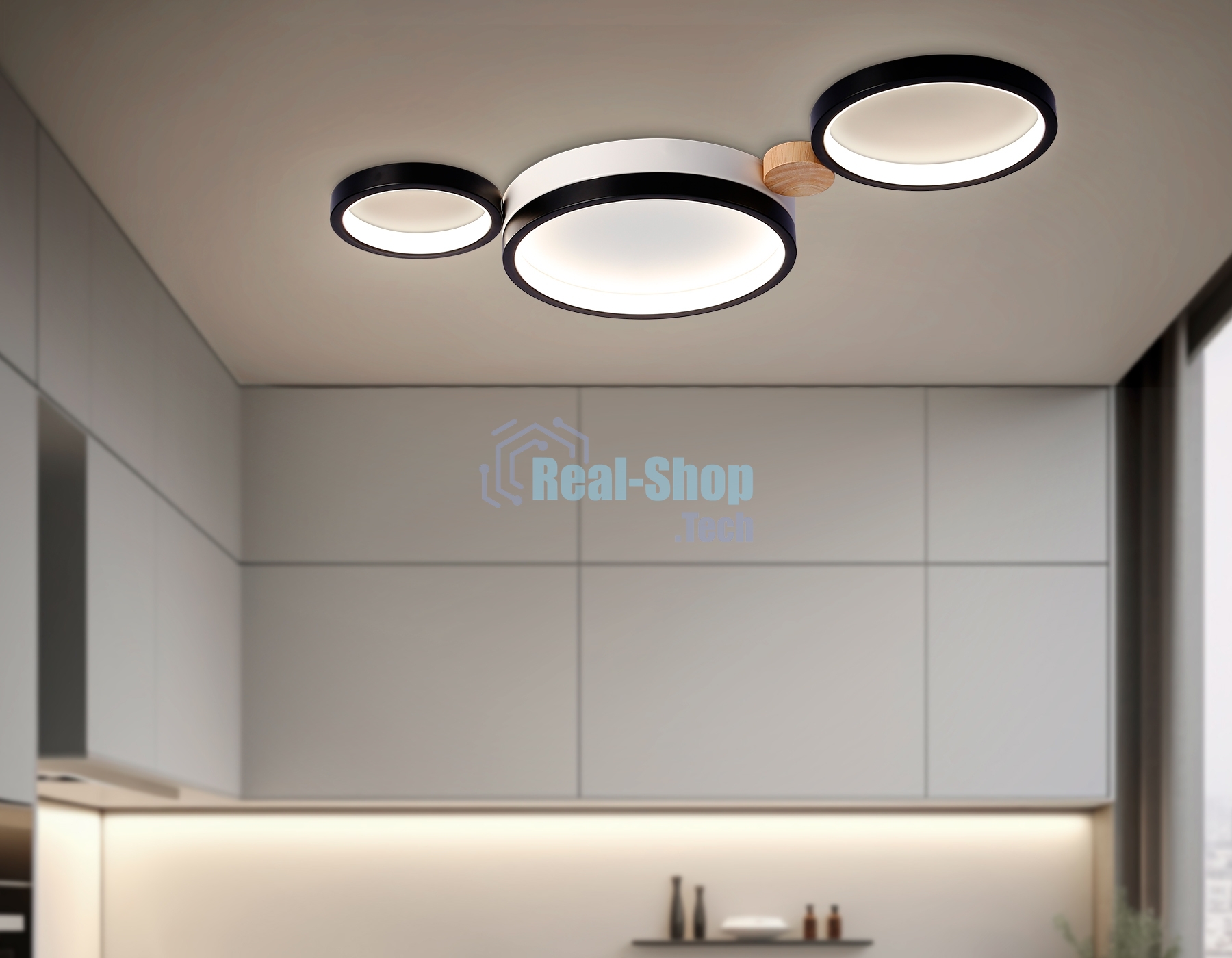 Светильник Ambrella light FL4814/3 BK/WH черный/белый 3000K-6400K 45W 620*290*55 (ПДУ ИК)