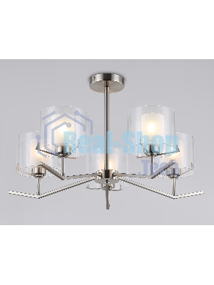 Люстра Ambrella light LH57001/5 SN/FR никель/белый матовый E14/5 max 40W D690*390