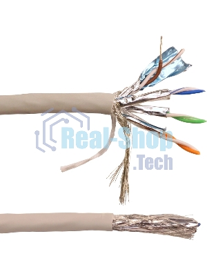 Кабель Lanmaster LAN-6ESFTP-HFLT-GY кат.6 S/FTP 4 пары 23AWG 100Om нг(А)-HF внутренний 305м серый
