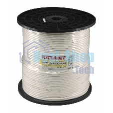 Кабель коаксиальный Rexant RG-59U+Cu, 75 Ом, Cu/Al/Cu, 64%, бухта 305 м, белый