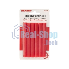 Клеевые стержни Rexant, Ø11 мм, 100 мм, красные, 6 шт., блистер