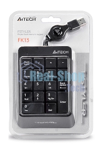 Числовой блок проводной A4Tech Fstyler FK13, USB, серый