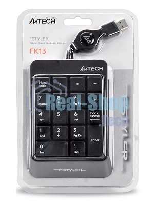 Числовой блок проводной A4Tech Fstyler FK13, USB, серый